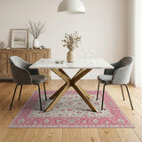 Pink Floral Persian No. 6 Area Rug