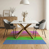 Geometric Modern Multi-color and Patterns Vibrant Rainbow Vertical Stripe Area Rug