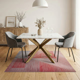 Blush Pink Geometric Abstract Area Rug