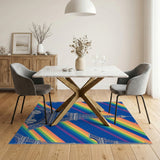 Rainbow Eiffel Tower Washable Area Rug