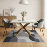 Abstract Grey Geometric Modern Rug