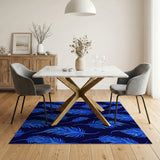 Mystic Blue Feathers Area Rug