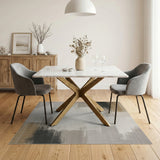 Abstract Brushstroke Beige Neutral Area Rug