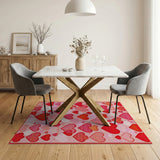 Romantic Red Hearts Scatter Area Rug