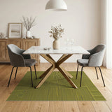 Bold Yellow Black Stripe Geometric Rug