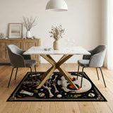 Heart-Eyed Loving Skull Skeleton Area Rug