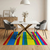 Bold Multi-Color Horizontal Stripe Area Rug