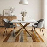 Woven Geometric Brown Tan Area Rug