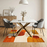 Geometric Modern Orange Geometric Abstract Area Rug