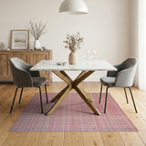 Faded Pink Dotted Grid Area Rug