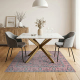 Pink Blush Pink Persian Floral Area Rug