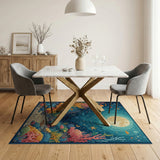 Moonlit Deep Sea Coral Reef Area Rug