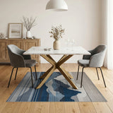Abstract Area Abstract Blue Mountain Peaks Area Rug