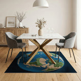 Pixelated Earth Globe Area Rug