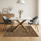 Brown and Tan Southwestern Geometric Area Rug in Brown Tones