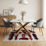 Bold Red Abstract Brush Stroke Area Rug