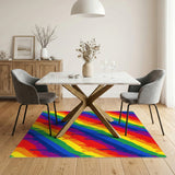 Rainbow Drip Stripe Area Rug