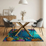 Vibrant Coral Reef Fish Ocean Area Rug
