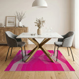 Pink Chevron Gradient Geometric Area Rug