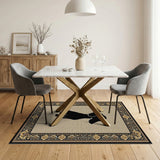 Dachshund Silhouette Beige Area Rug