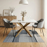 Grey Geometric Abstract Geometric Modern Area Rug