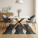 Ornate Turquoise Concho Southwestern Area Rug
