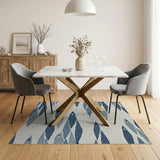 Coastal Blue Fish Woven Area Rug