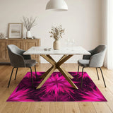 Vivid Pink Starburst Abstract Area Rug