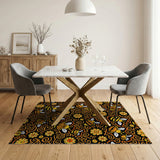 ODIKA Bumblebee Garden Whimsical Washable Low Pile Area Rug