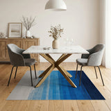 Blue Ombre Gradient Striped Area Rug