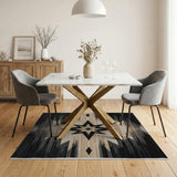 Black Starburst Southwestern Area Rug