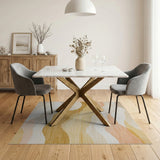 Wavy Layers Beige Abstract Area Rug