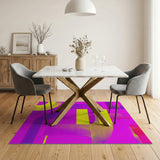 Vibrant Pink Yellow Geometric Abstract Area Rug