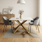 Gold Facet Burst Geometric Rug