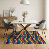 Vibrant Rainbow Mask Washable Area Rug