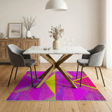 Geometric Modern Multi-color and Patterns Vibrant Pink Yellow Geometric Area Rug