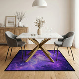 Cosmic Purple Nebula Swirl Area Rug