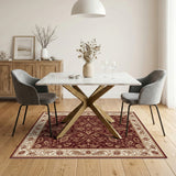 Red Floral Persian Red Area Rug