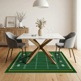 Geometric Modern Green Football Field Area Rug