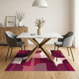 Modern Red Abstract Area Rug