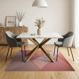 Vibrant Pink Orange Patchwork Geometric Area Rug