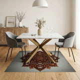 Burnt Orange Mandala Persian Area Rug