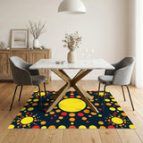 Vibrant Yellow Circle Area Rug