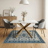Blue Ivory Traditional Persian Floral Rug
