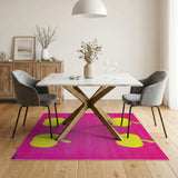 Playful Yellow Apples on Hot Pink Area Rug