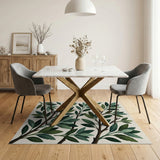 Lush Green Eucalyptus Leaves Area Rug