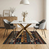 Bold Geometric Southwestern Area Rug Black Red Multi