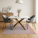 Blush Pink Traditional Persian Pink Area Rug