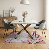Framed Pink Cherry Blossom Area Rug