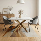 Layered Tan Mountain Abstract Area Rug